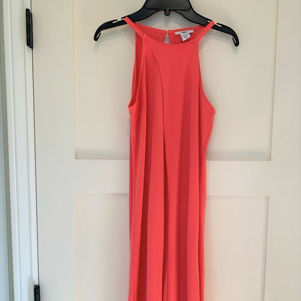 BAR III PINK SALMON CORAL HALTER DRESS